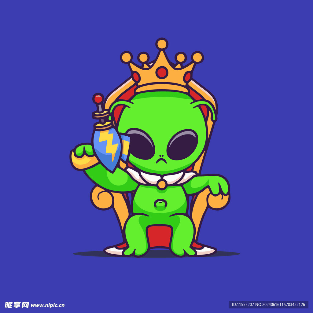 可爱外星人卡通矢量儿童插画