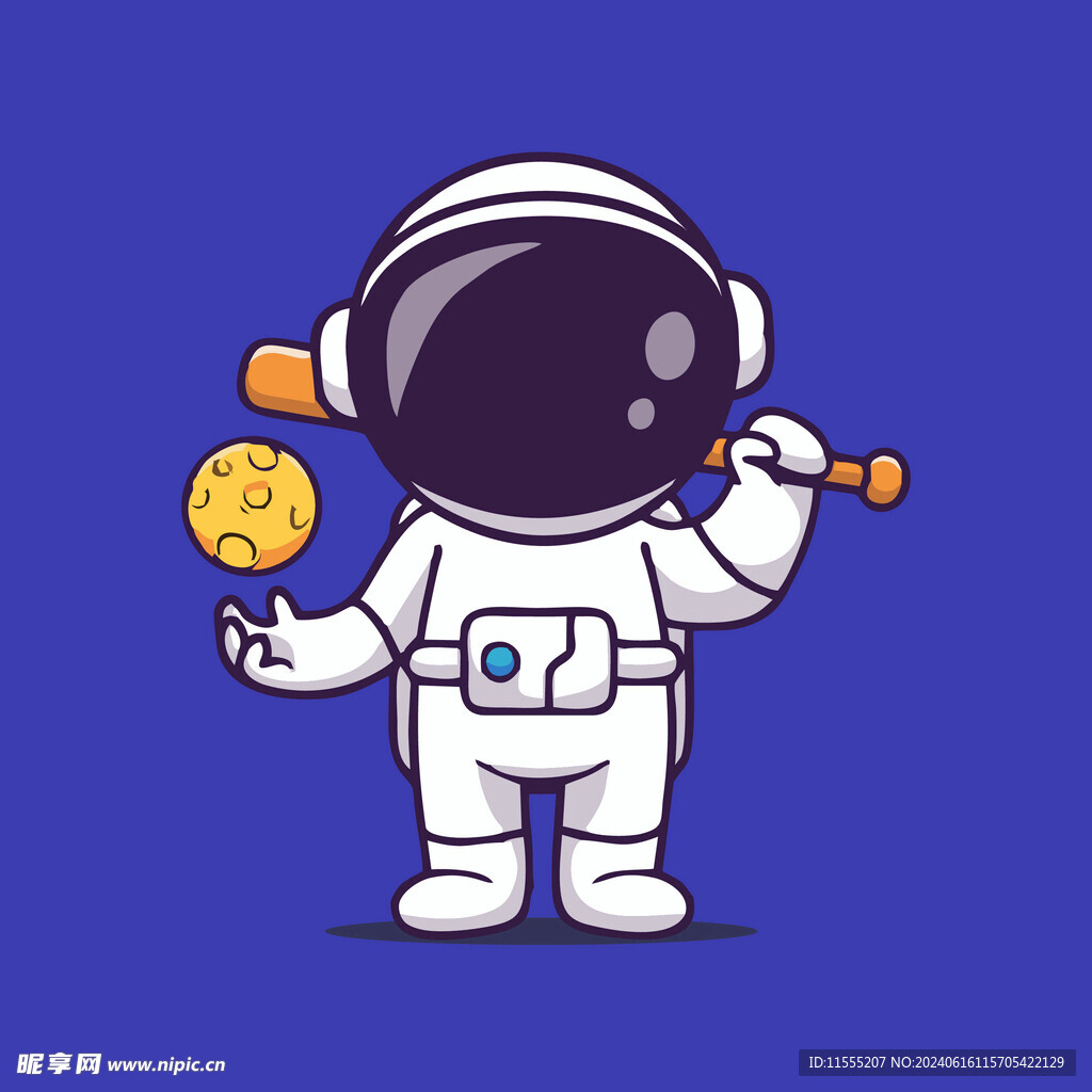 可爱宇航员卡通矢量儿童插画