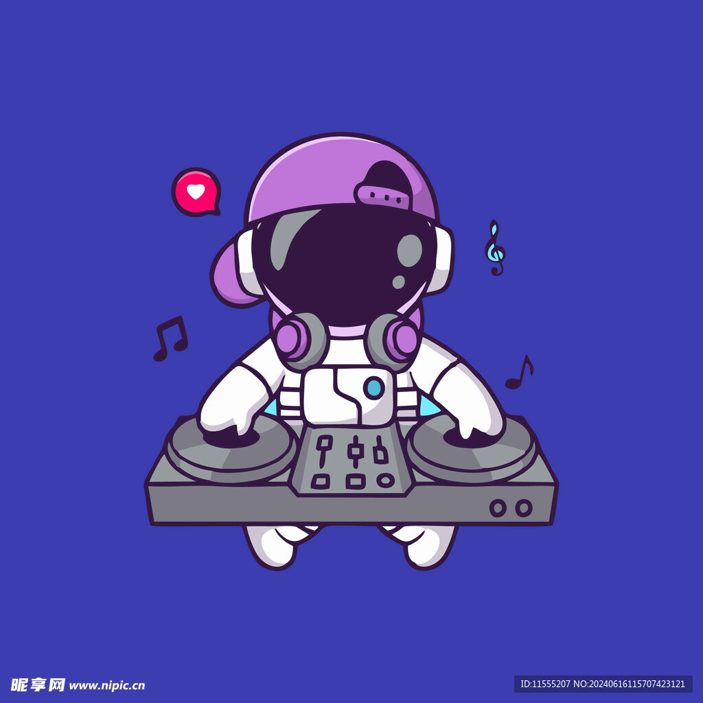 可爱宇航员卡通矢量儿童插画