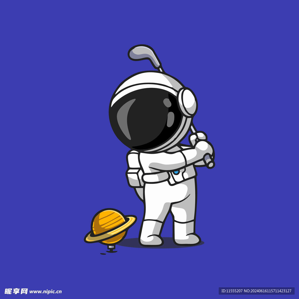 可爱宇航员卡通矢量儿童插画