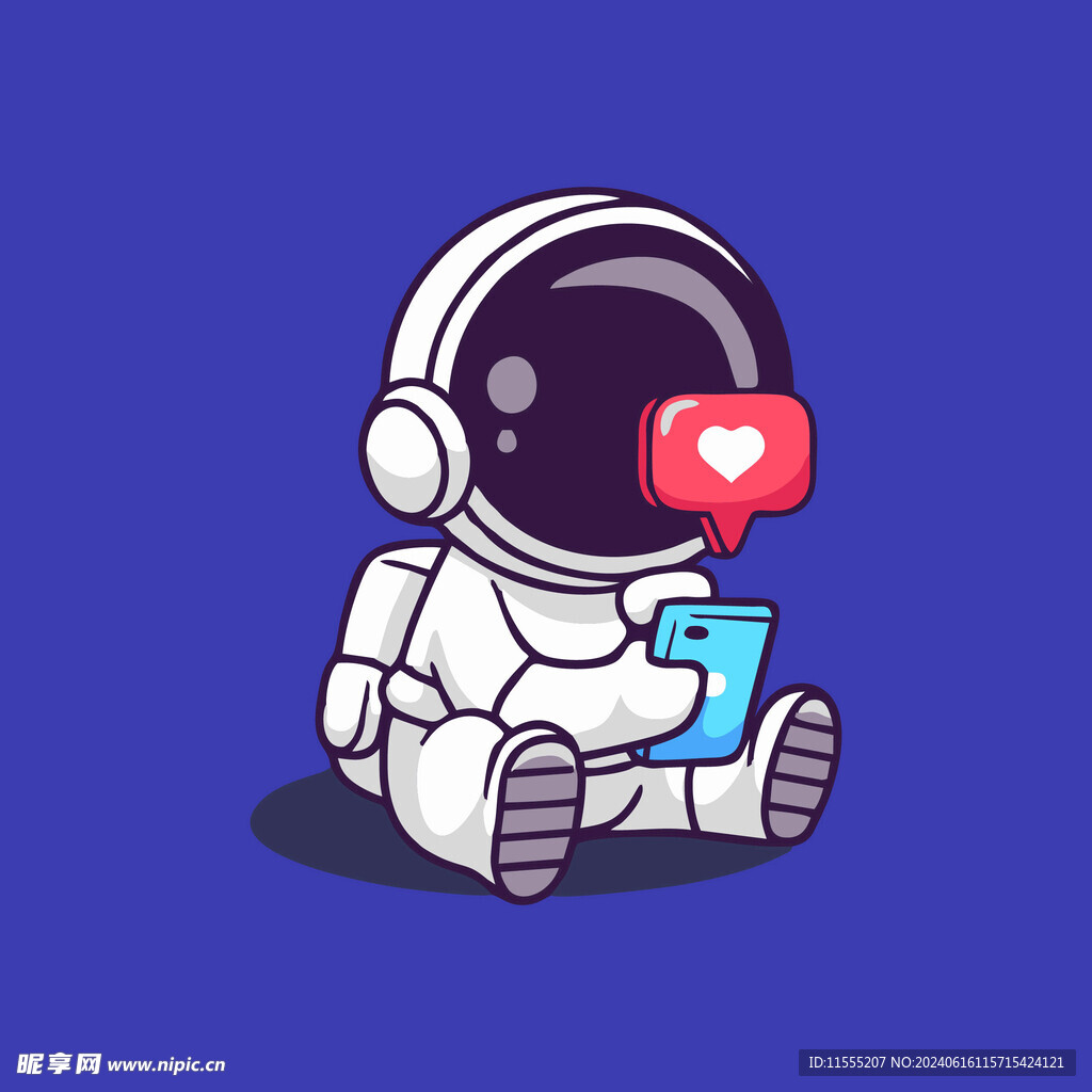 可爱宇航员卡通矢量儿童插画