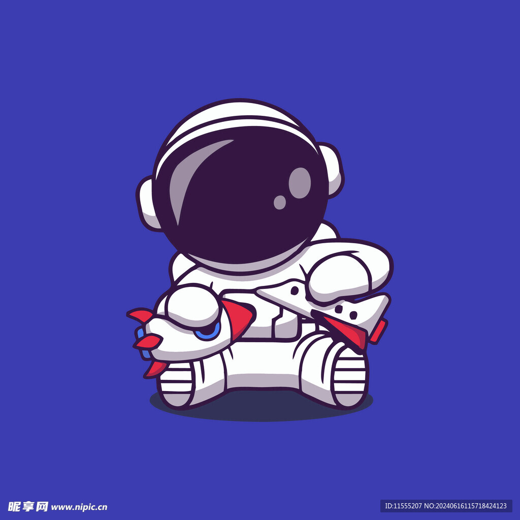 可爱宇航员卡通矢量儿童插画