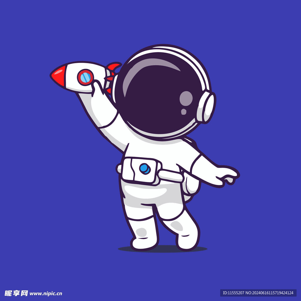 可爱宇航员卡通矢量儿童插画