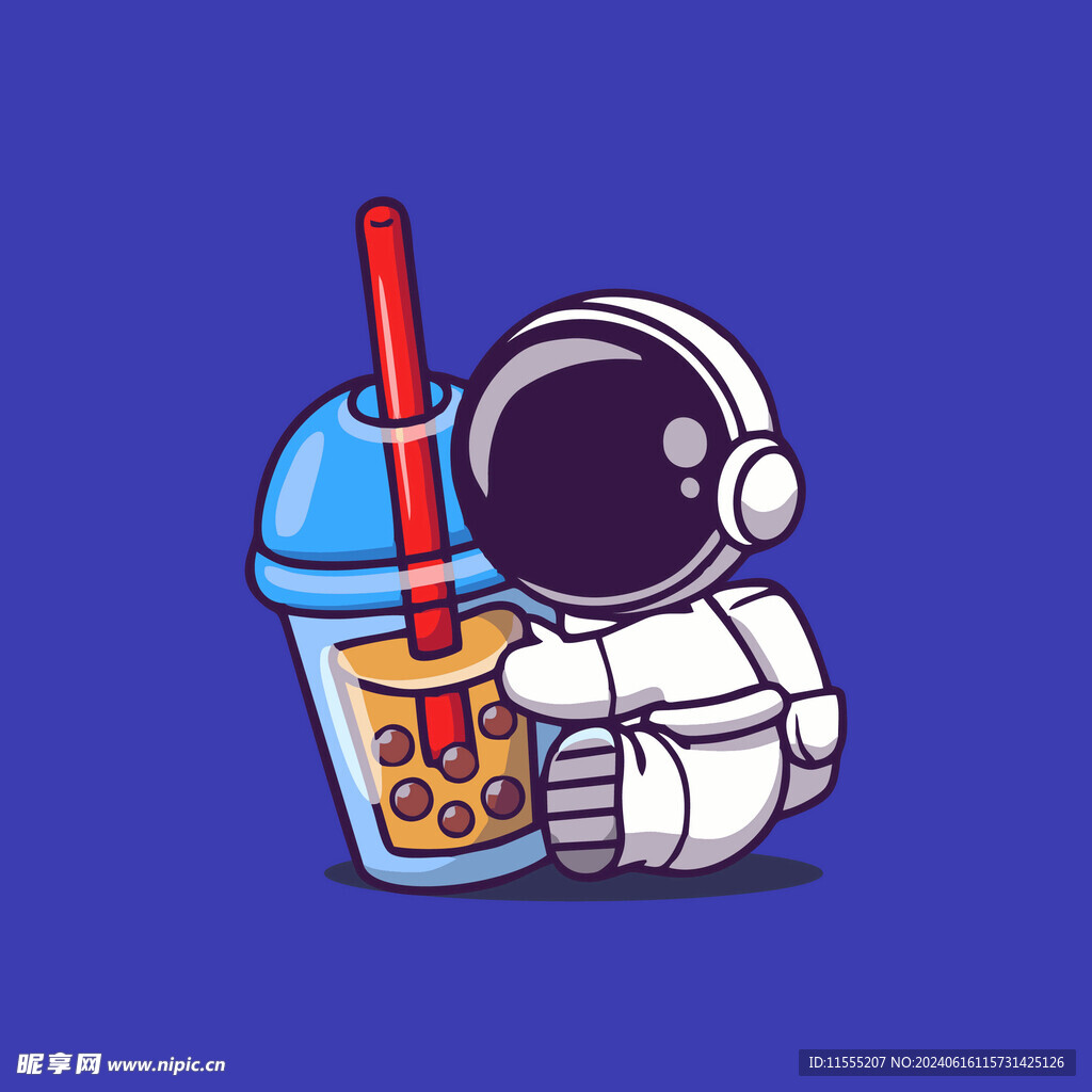 可爱宇航员卡通矢量儿童插画