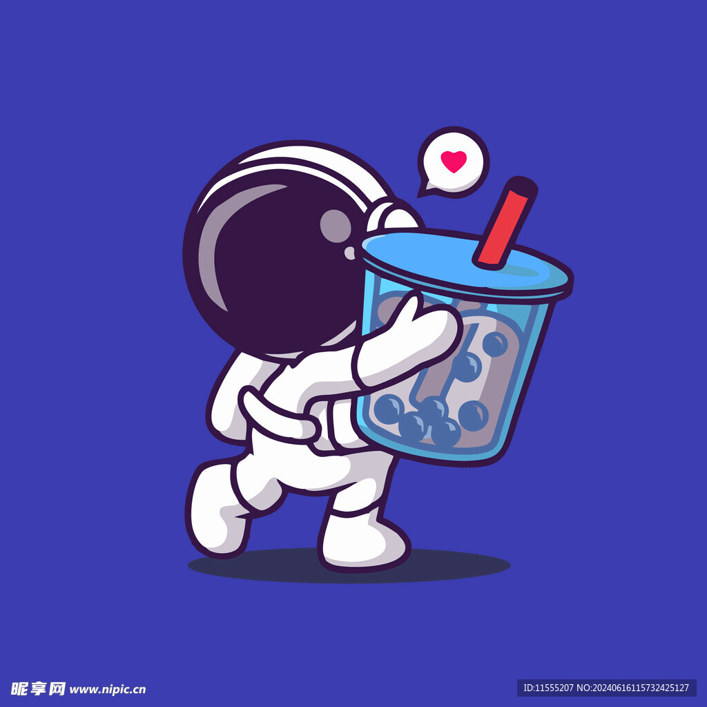 可爱宇航员卡通矢量儿童插画