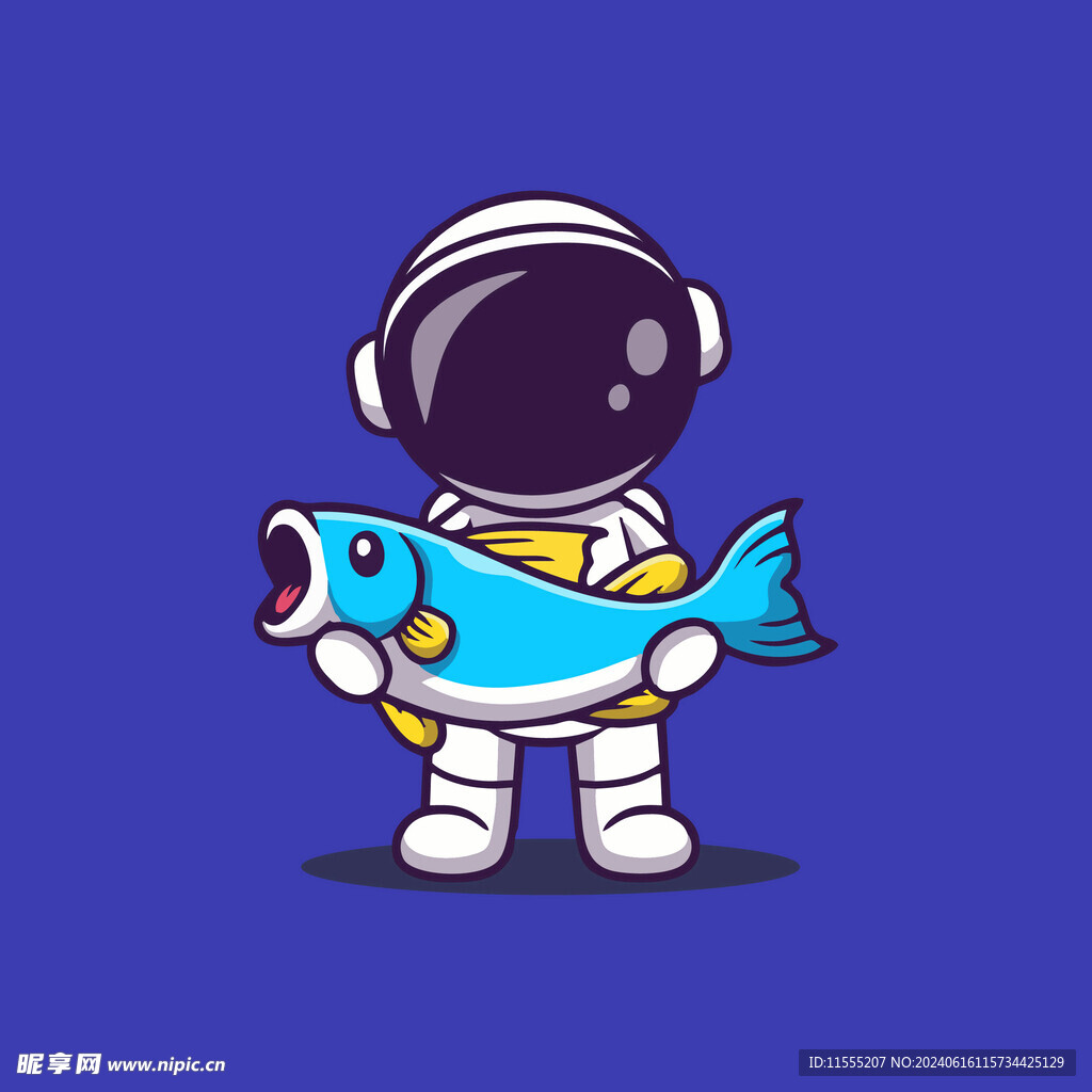 可爱宇航员卡通矢量儿童插画