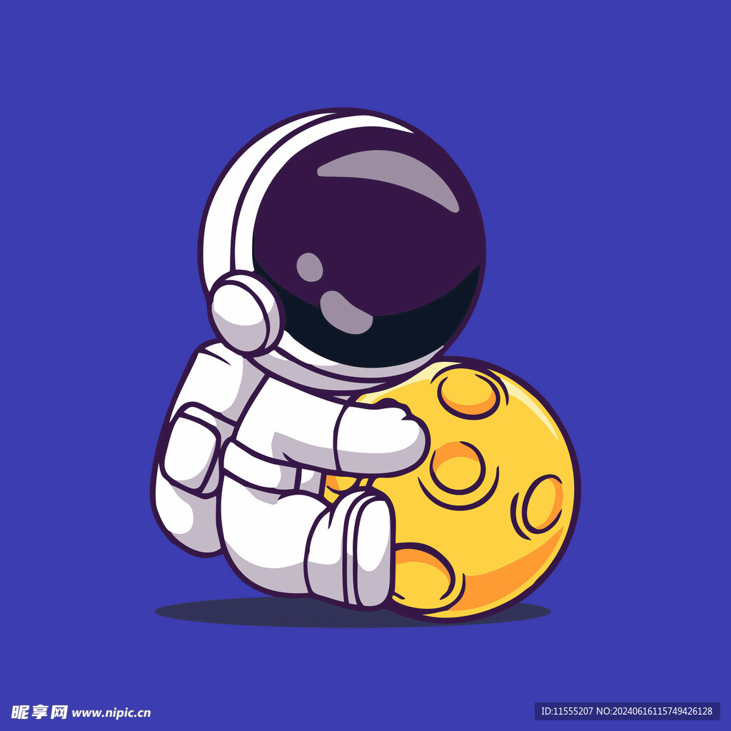 可爱宇航员卡通矢量儿童插画