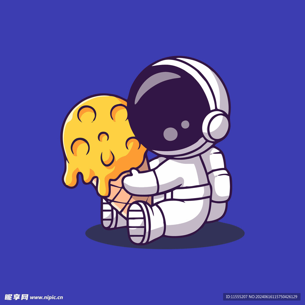 可爱宇航员卡通矢量儿童插画