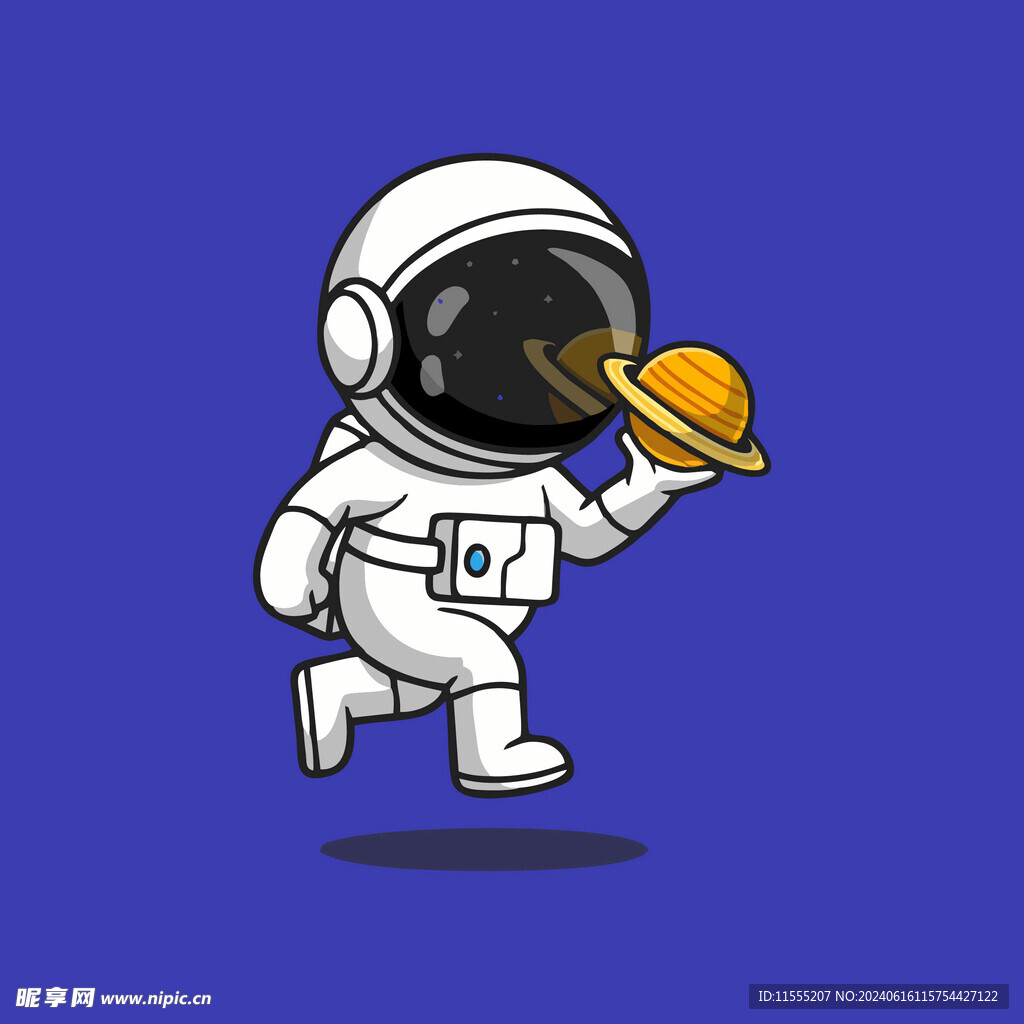 可爱宇航员卡通矢量儿童插画
