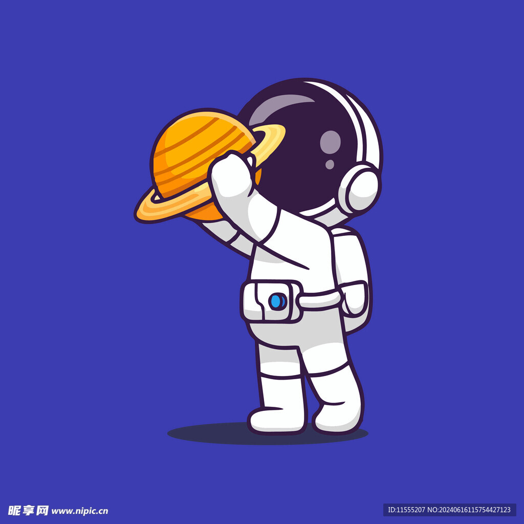 可爱宇航员卡通矢量儿童插画