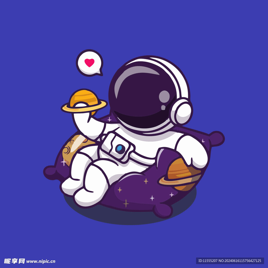可爱宇航员卡通矢量儿童插画