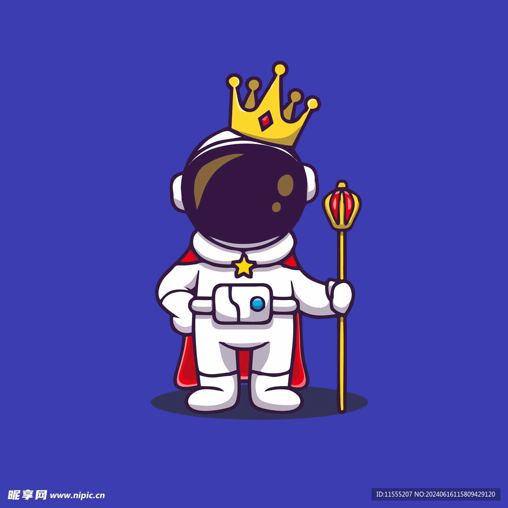 可爱宇航员卡通矢量儿童插画