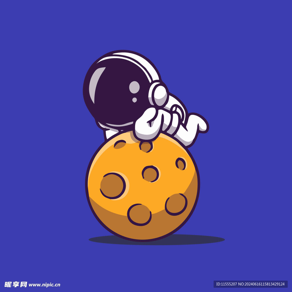 可爱宇航员卡通矢量儿童插画