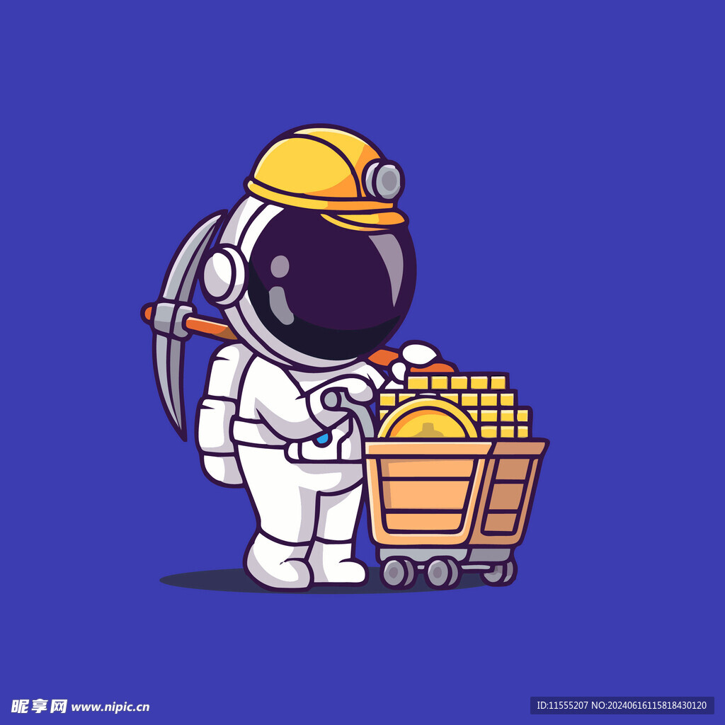 可爱宇航员卡通矢量儿童插画