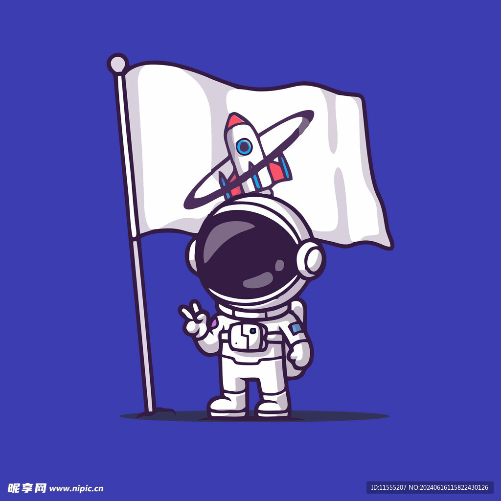 可爱宇航员卡通矢量儿童插画