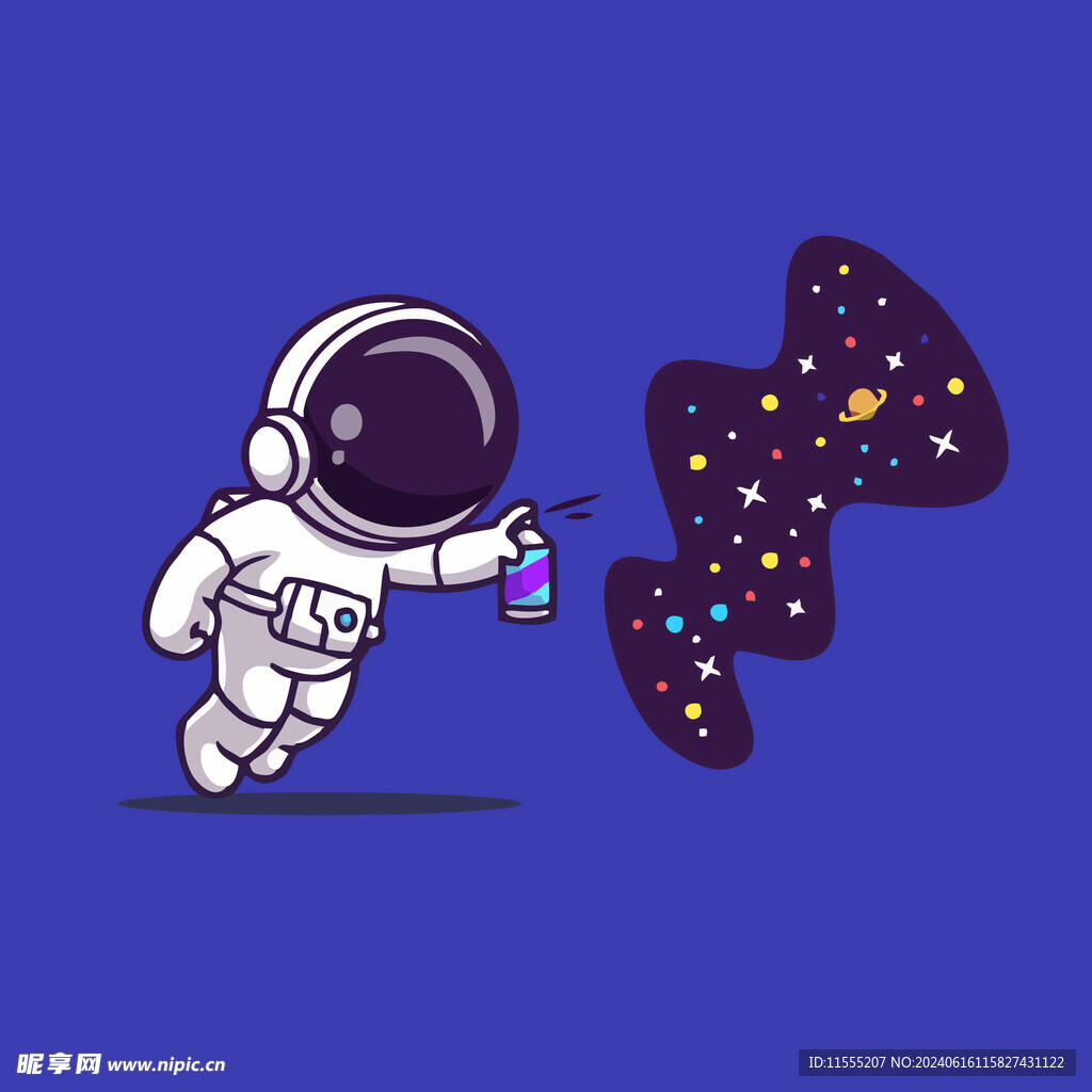 可爱宇航员卡通矢量儿童插画