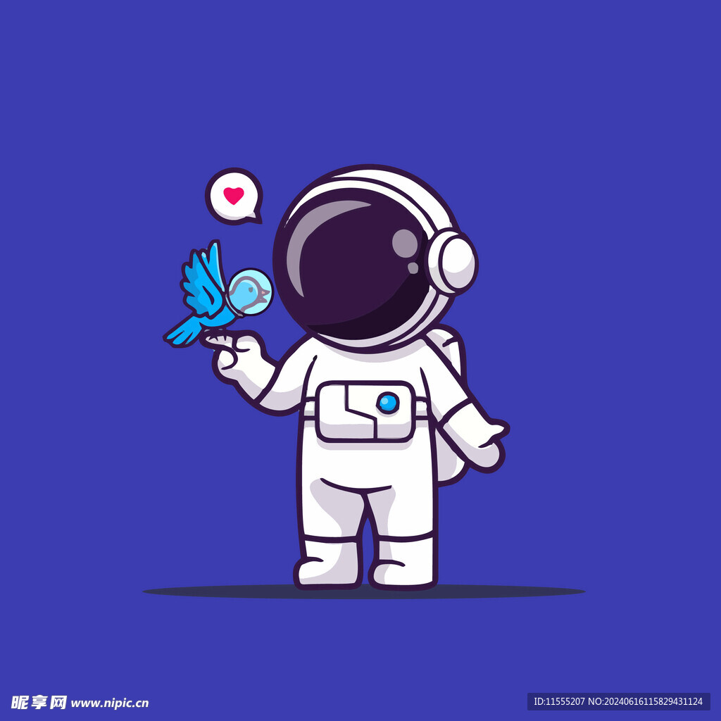 可爱宇航员卡通矢量儿童插画