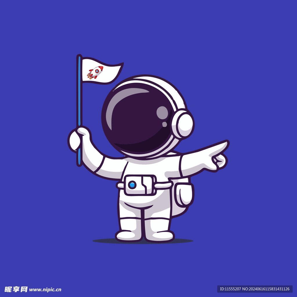 可爱宇航员卡通矢量儿童插画