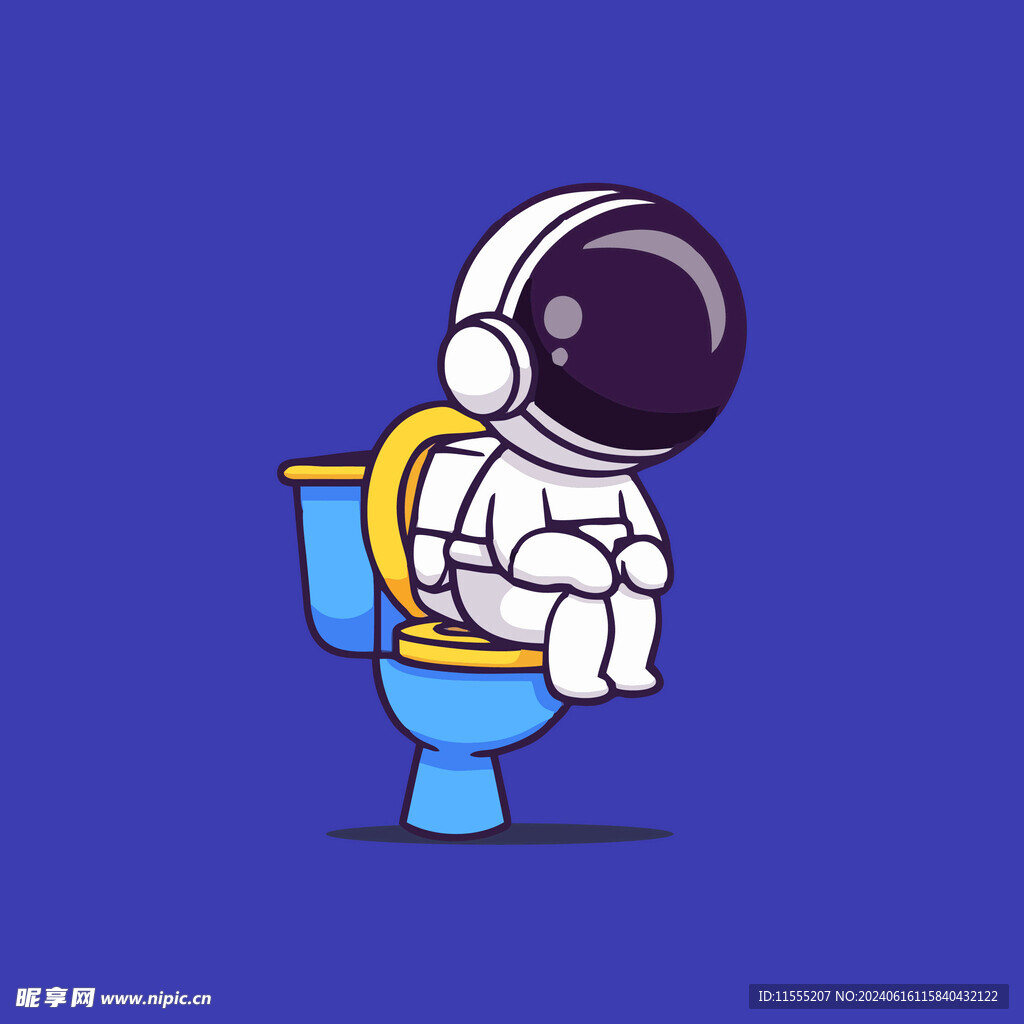可爱宇航员卡通矢量儿童插画