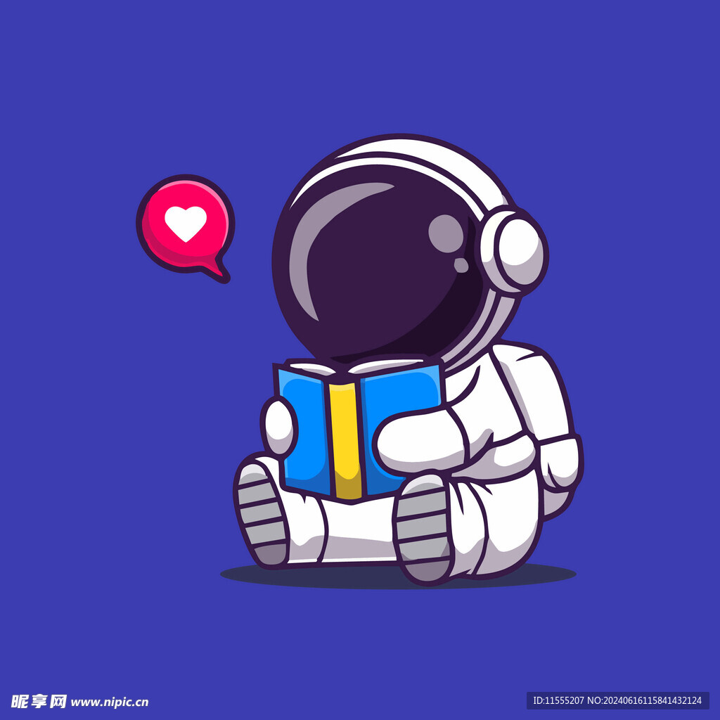 可爱宇航员卡通矢量儿童插画