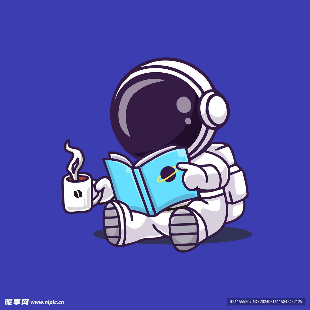可爱宇航员卡通矢量儿童插画