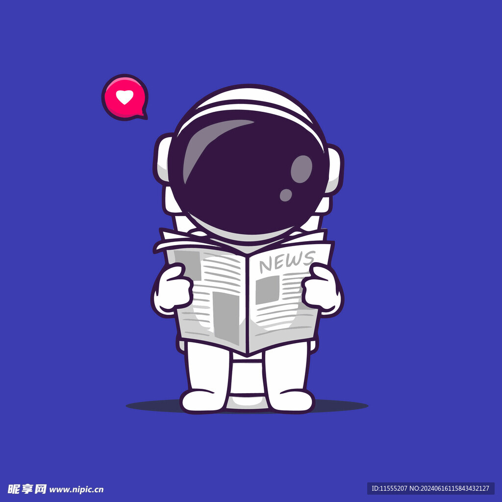 可爱宇航员卡通矢量儿童插画