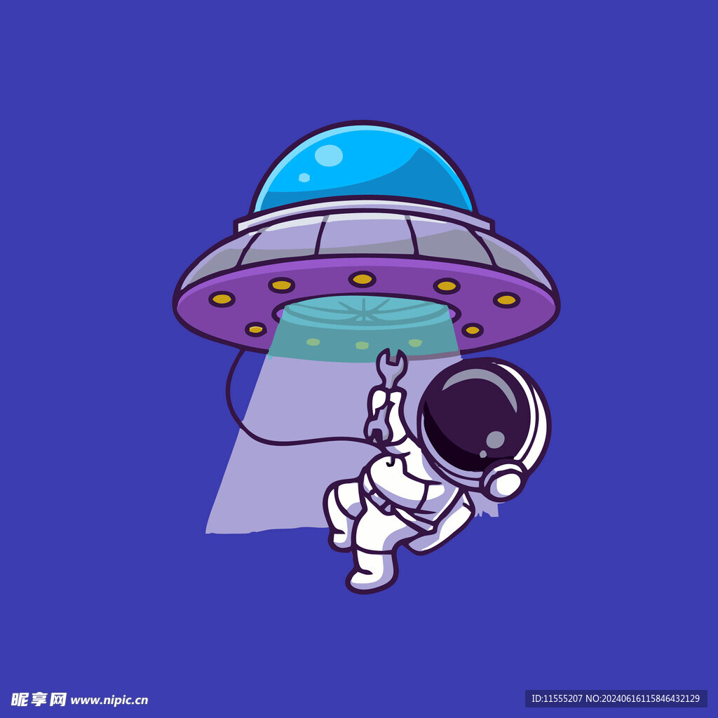可爱宇航员卡通矢量儿童插画