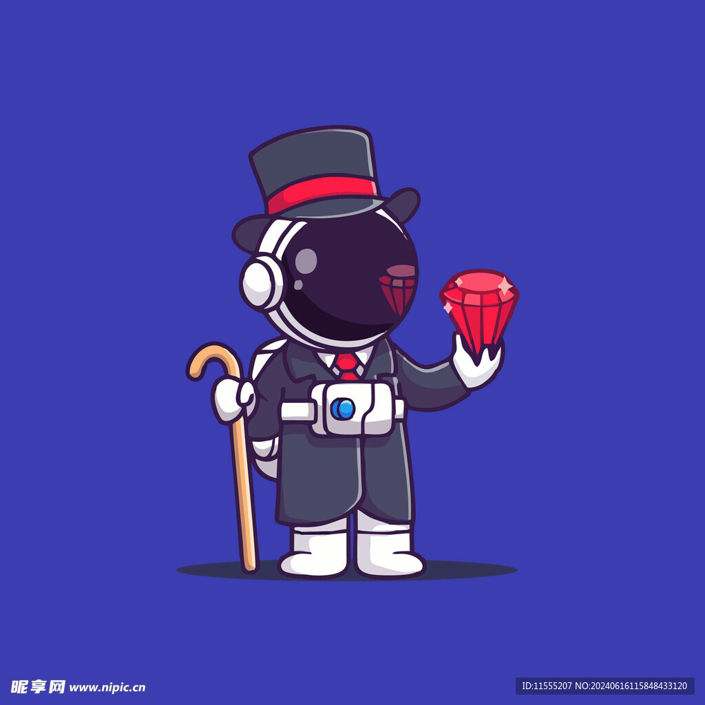 可爱宇航员卡通矢量儿童插画