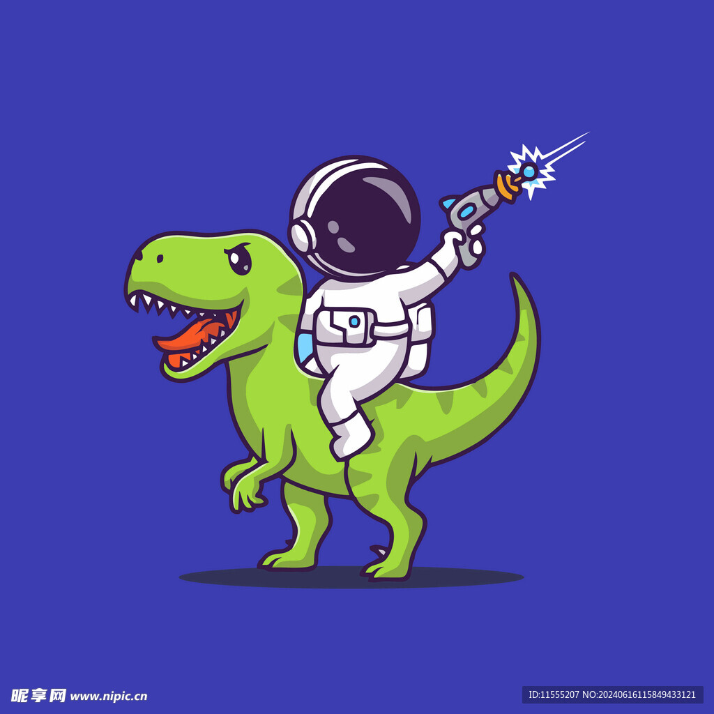 可爱宇航员卡通矢量儿童插画