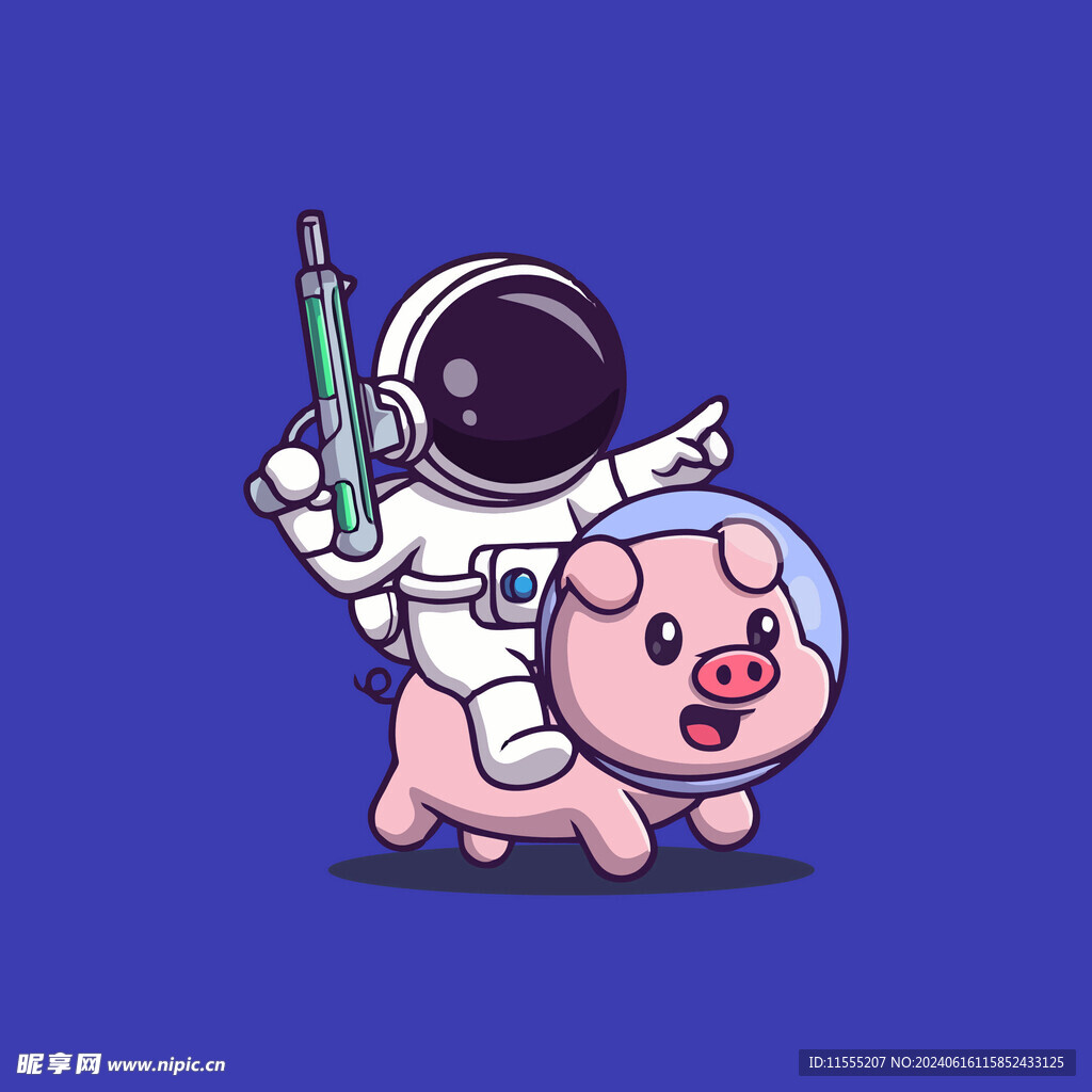 可爱宇航员卡通矢量儿童插画