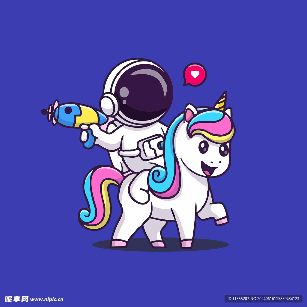 可爱宇航员卡通矢量儿童插画