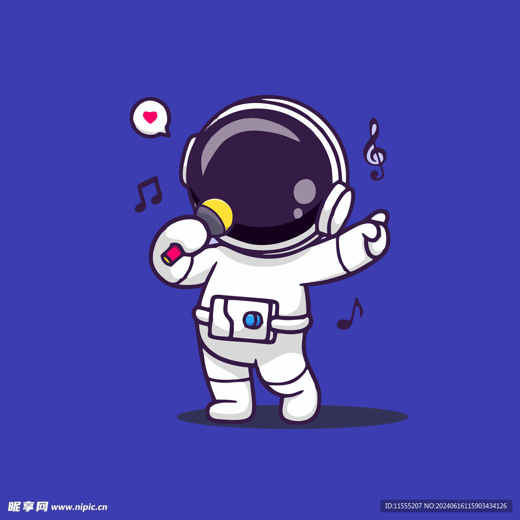 可爱宇航员卡通矢量儿童插画