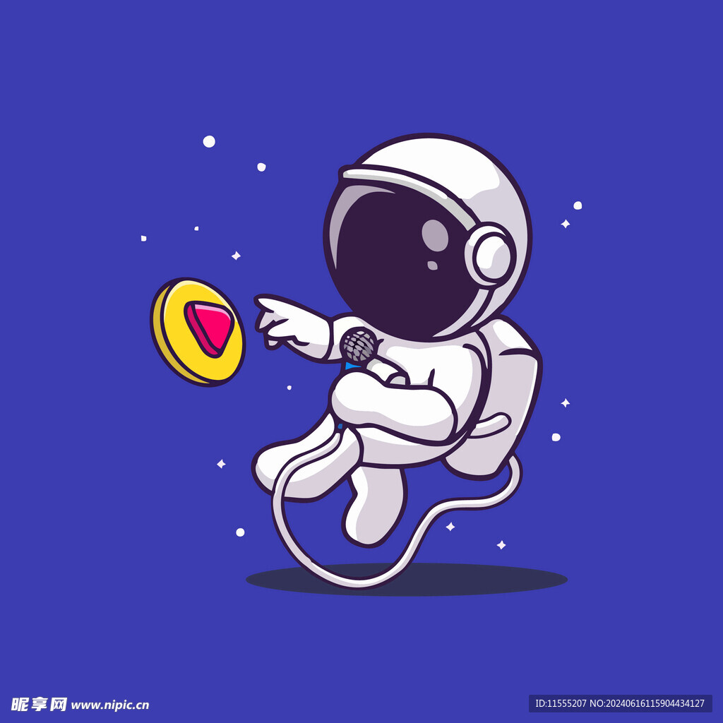 可爱宇航员卡通矢量儿童插画