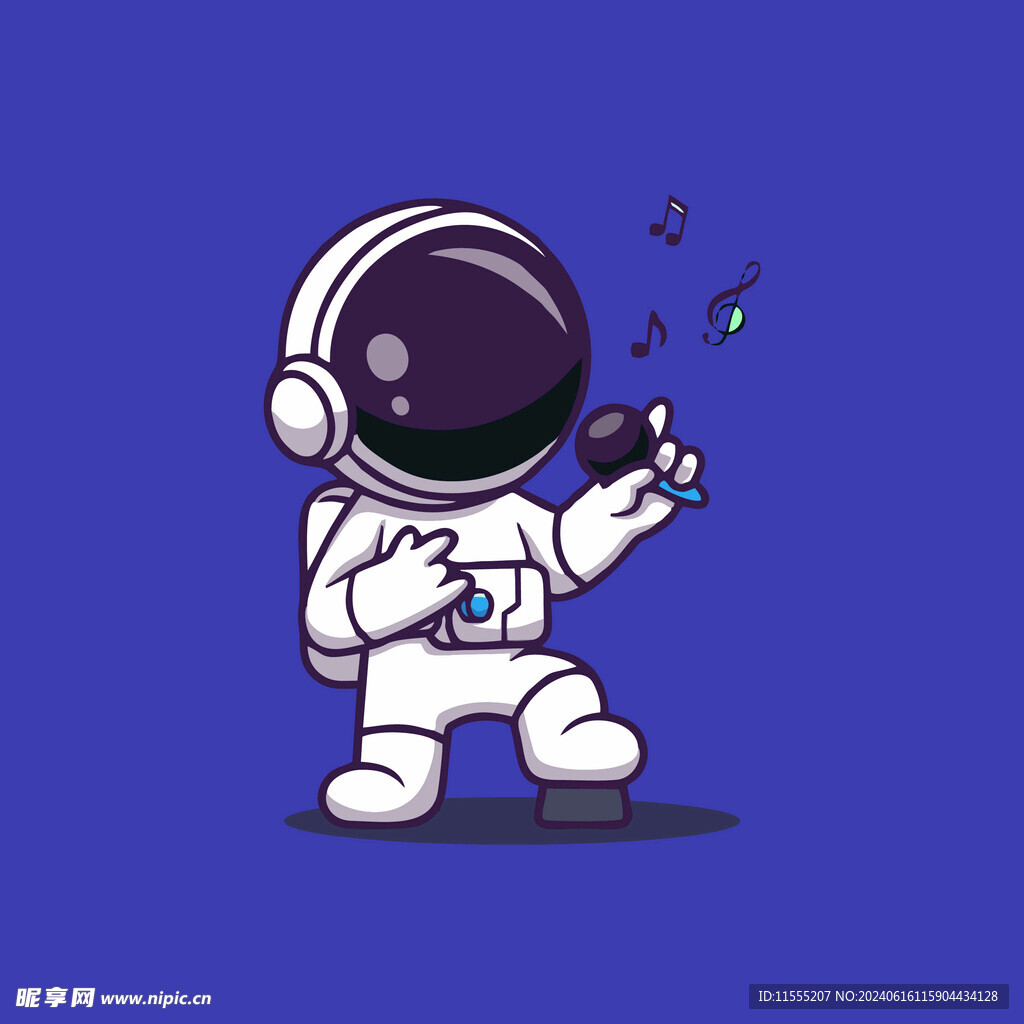 可爱宇航员卡通矢量儿童插画