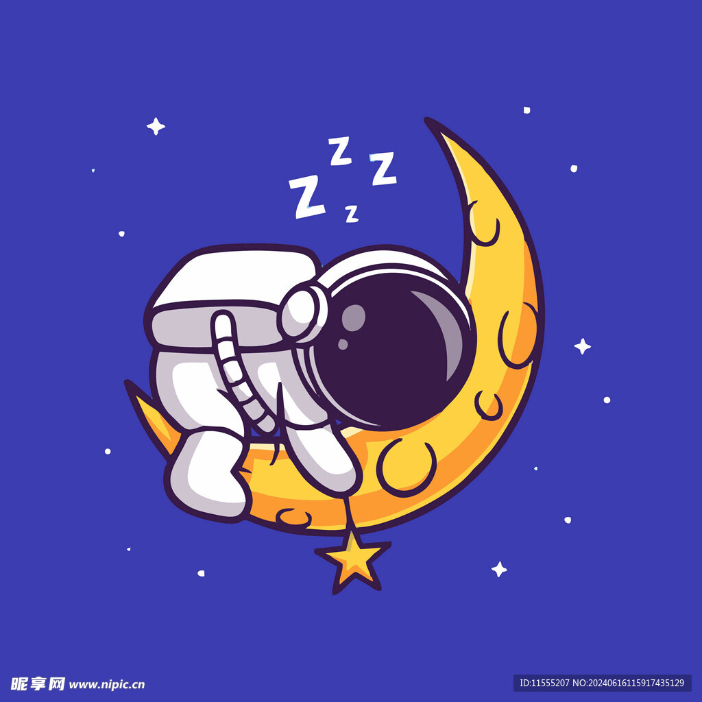 可爱宇航员卡通矢量儿童插画