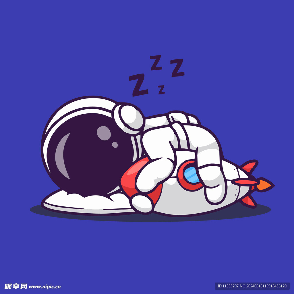 可爱宇航员卡通矢量儿童插画