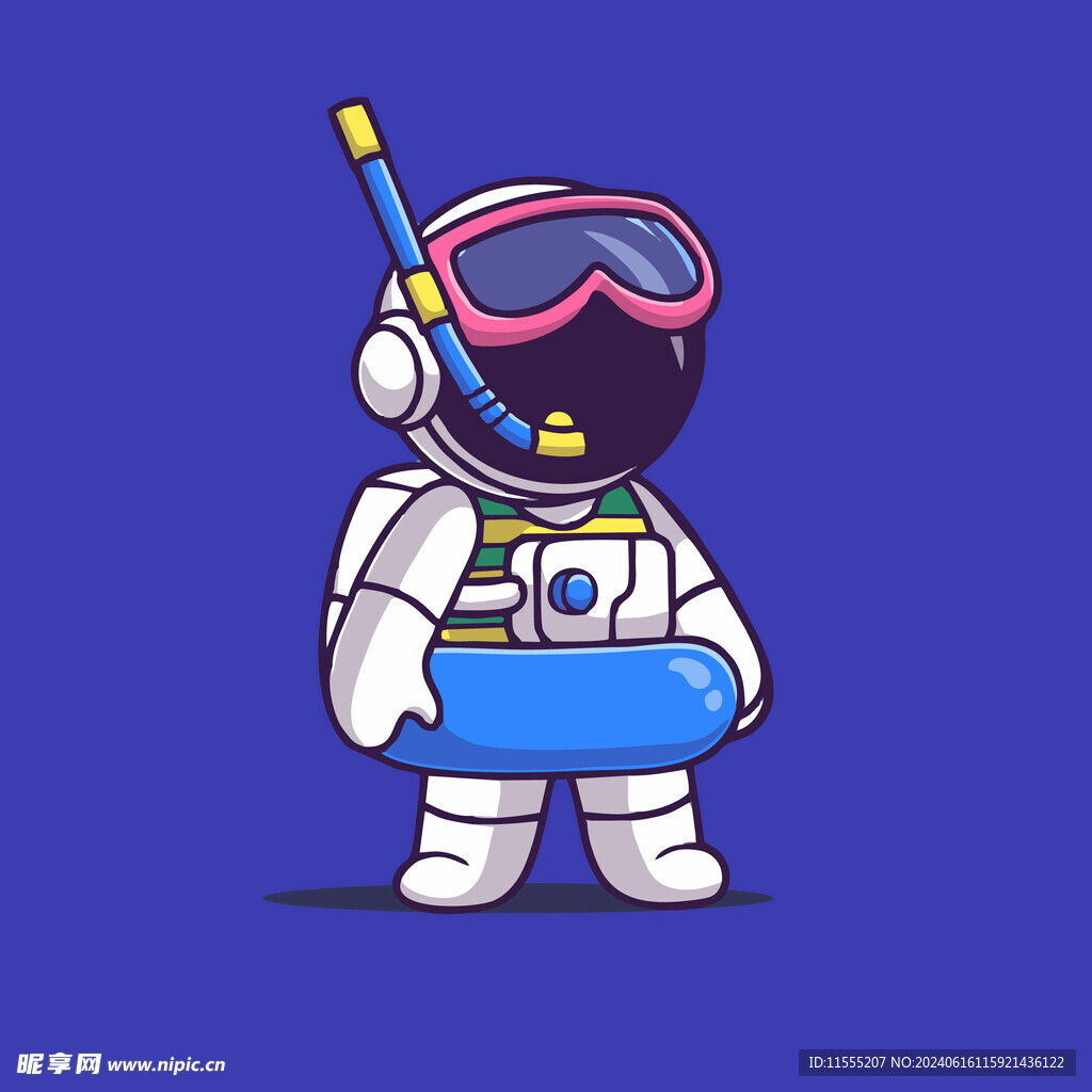 可爱宇航员卡通矢量儿童插画