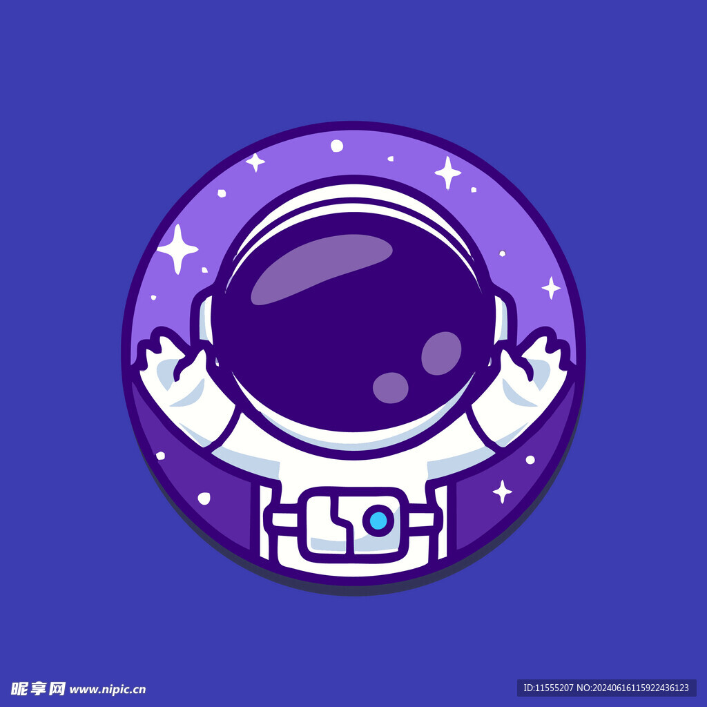 可爱宇航员卡通矢量儿童插画