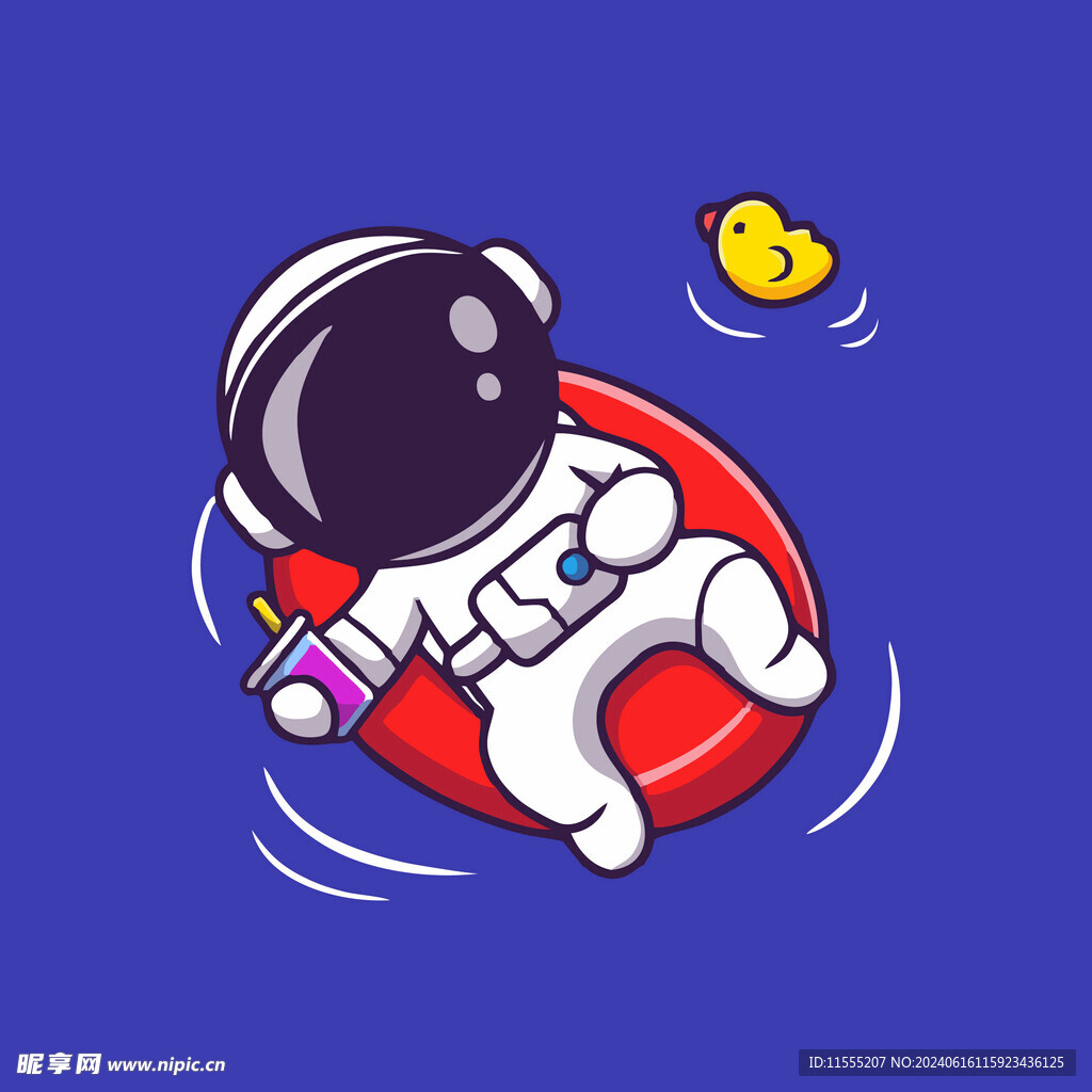 可爱宇航员卡通矢量儿童插画
