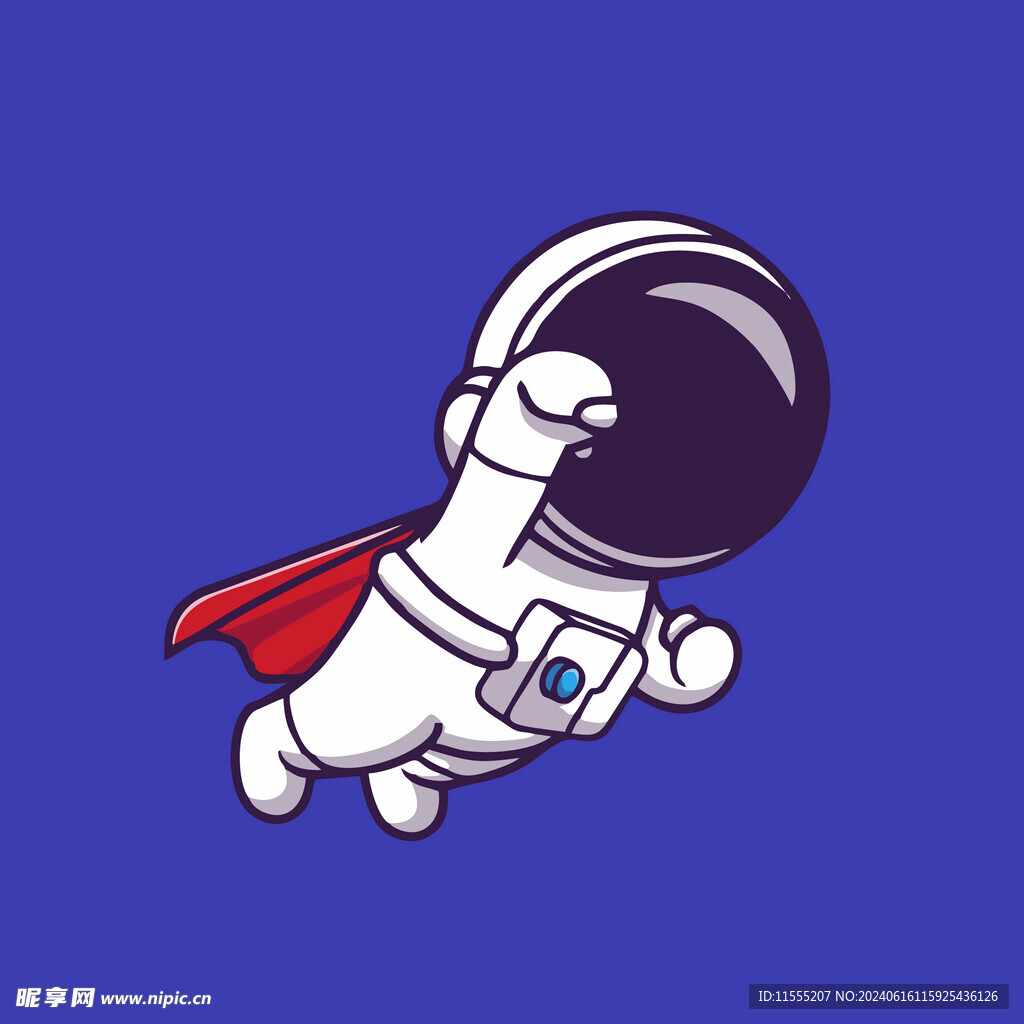 可爱宇航员卡通矢量儿童插画