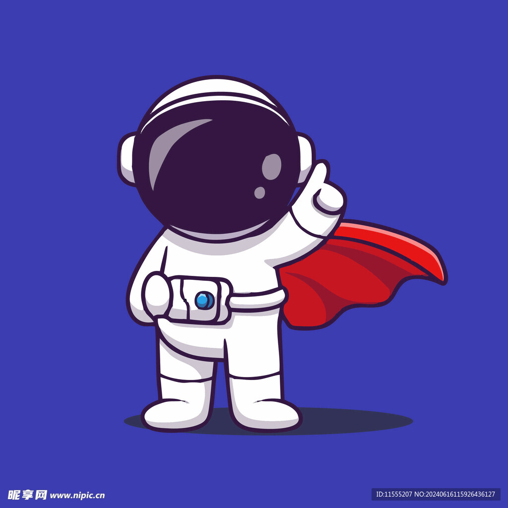 可爱宇航员卡通矢量儿童插画