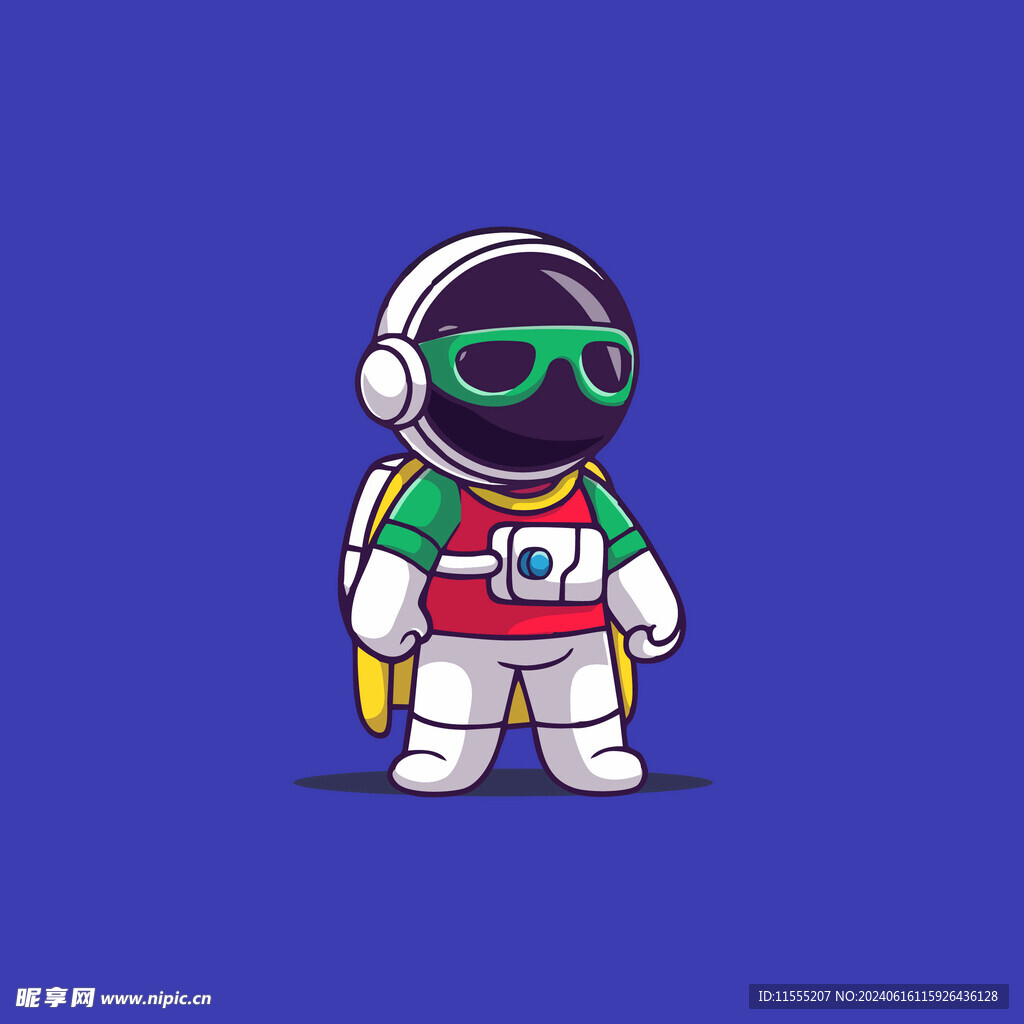 可爱宇航员卡通矢量儿童插画