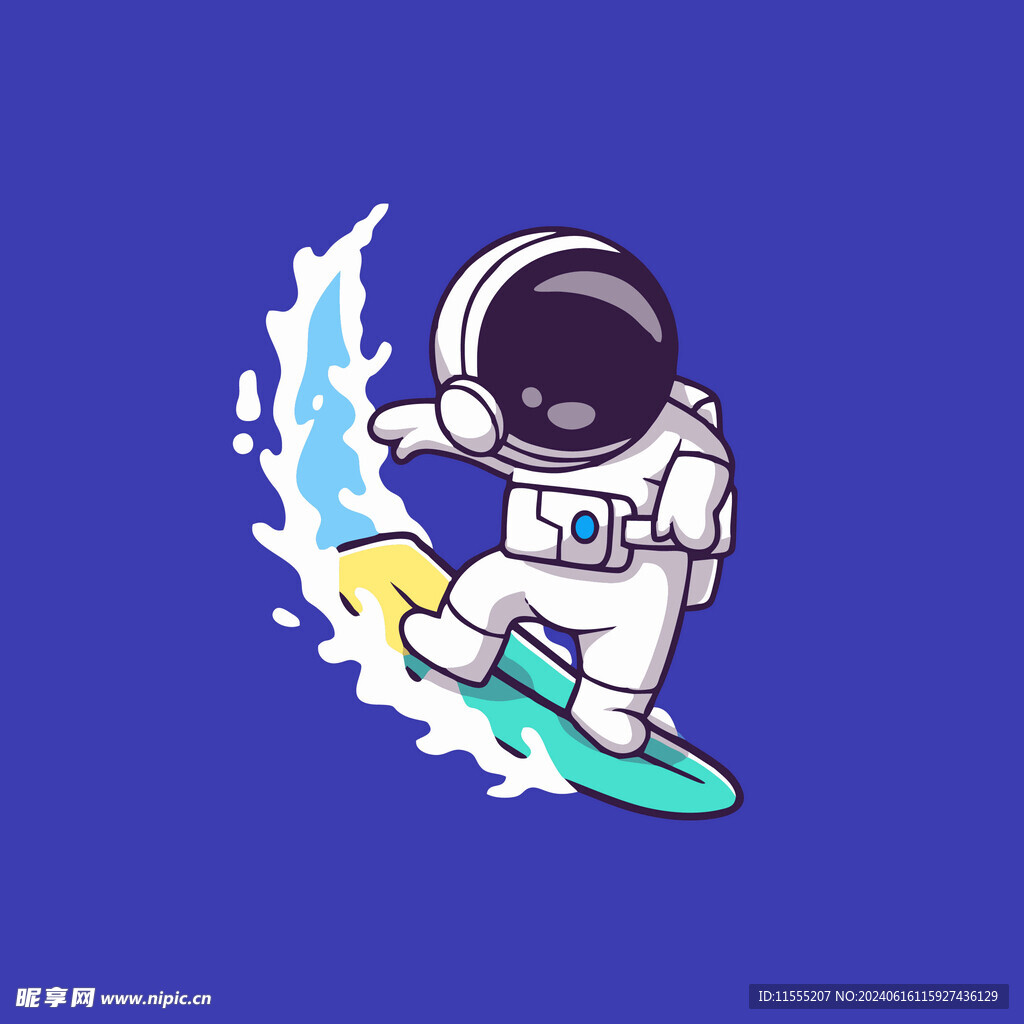 可爱宇航员卡通矢量儿童插画