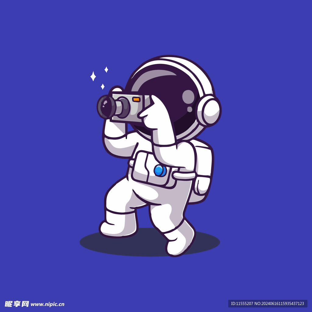 可爱宇航员卡通矢量儿童插画