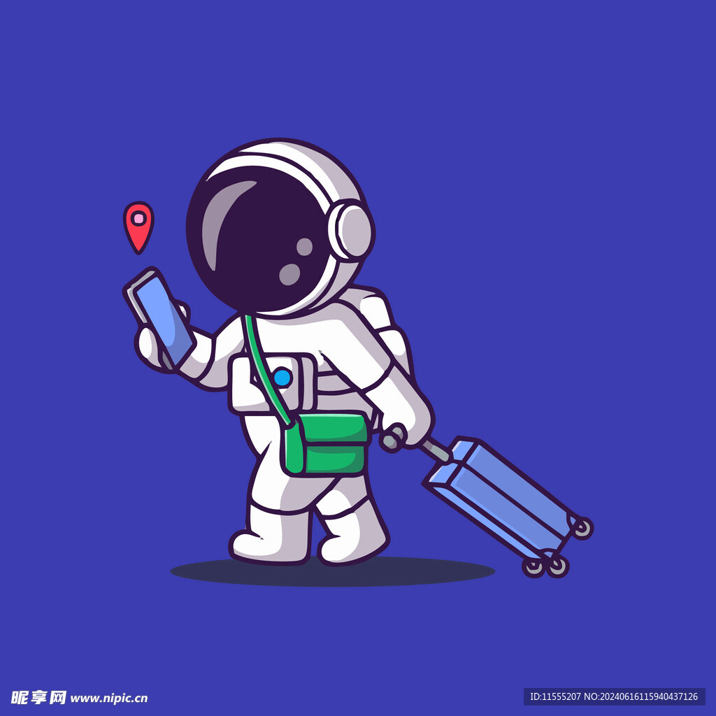 可爱宇航员卡通矢量儿童插画