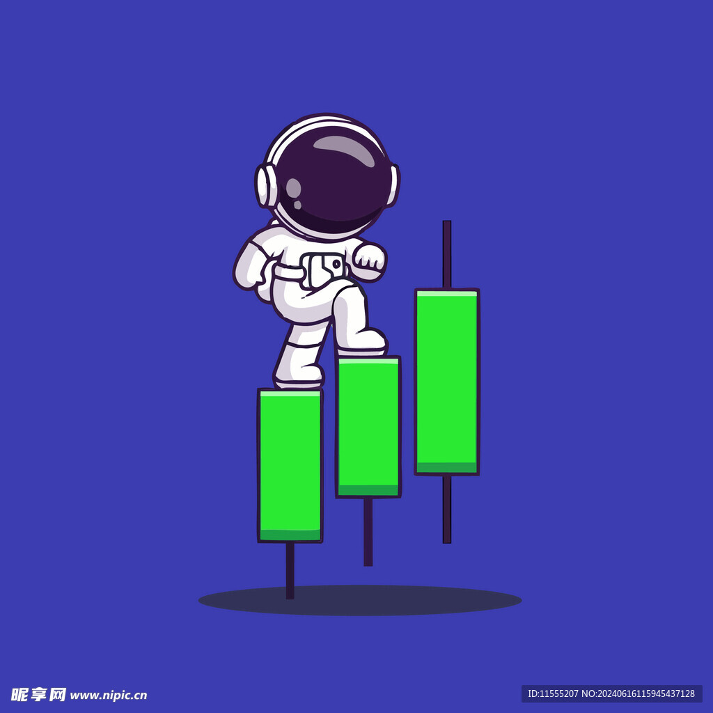 可爱宇航员卡通矢量儿童插画