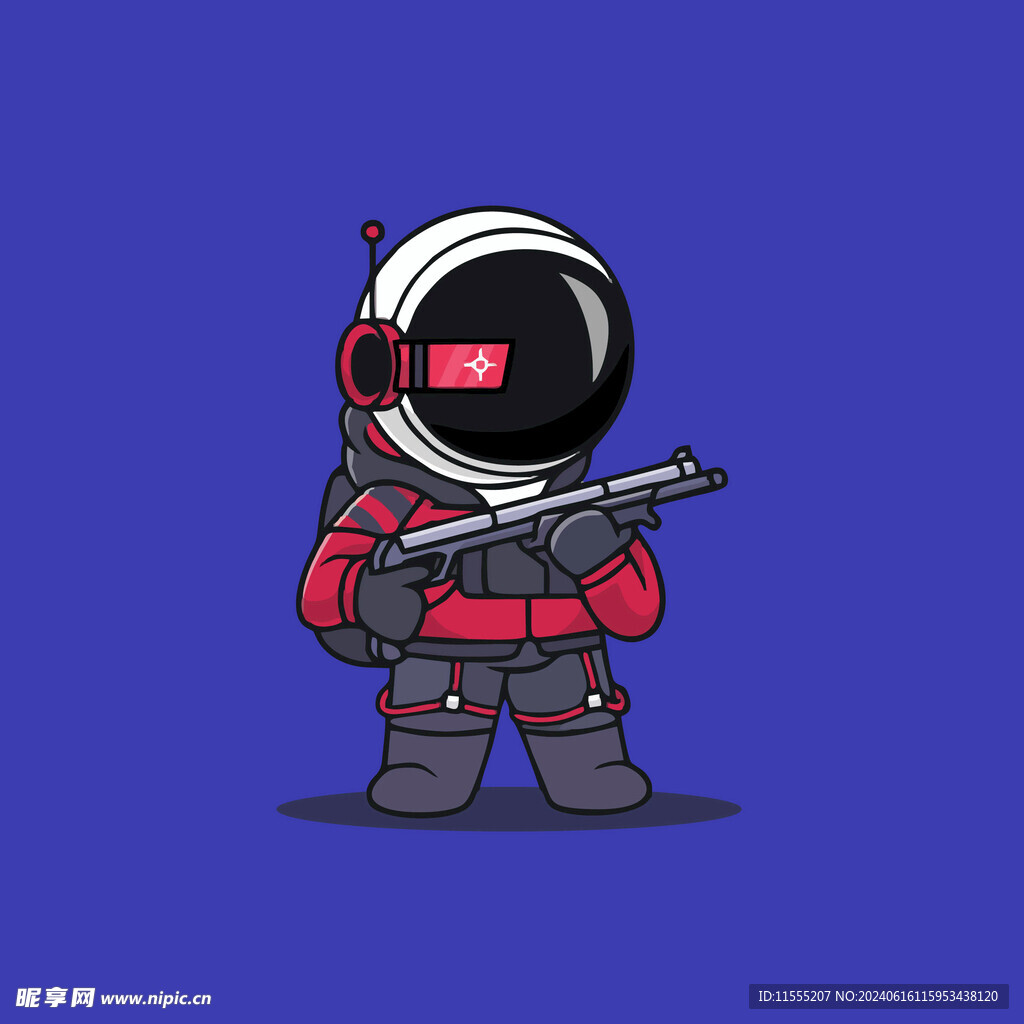 可爱宇航员卡通矢量儿童插画