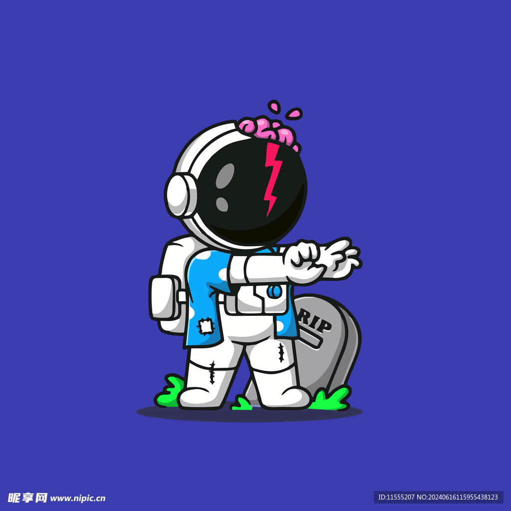 可爱宇航员卡通矢量儿童插画