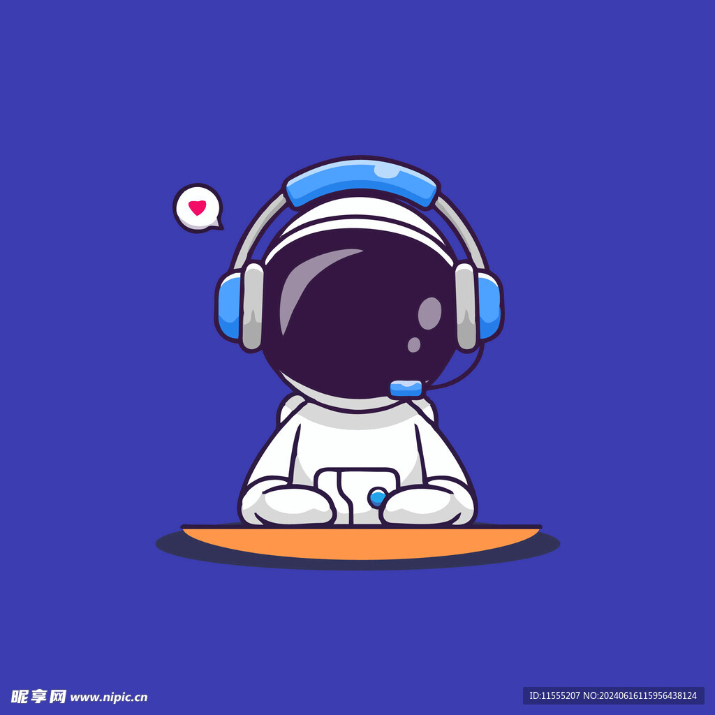 可爱宇航员卡通矢量儿童插画