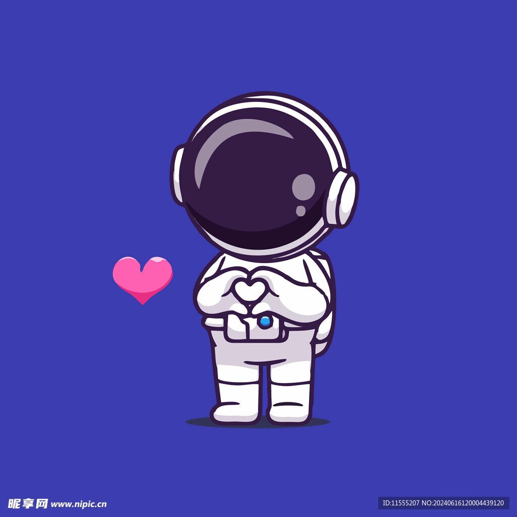 可爱宇航员卡通矢量儿童插画